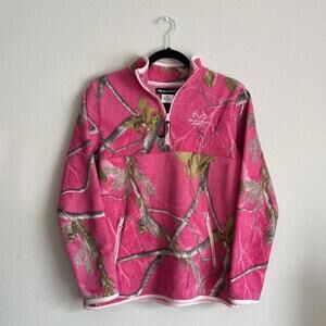 ✨SOLD✨Real Tree Pink Camo Fleece Quarter Zip Pullover